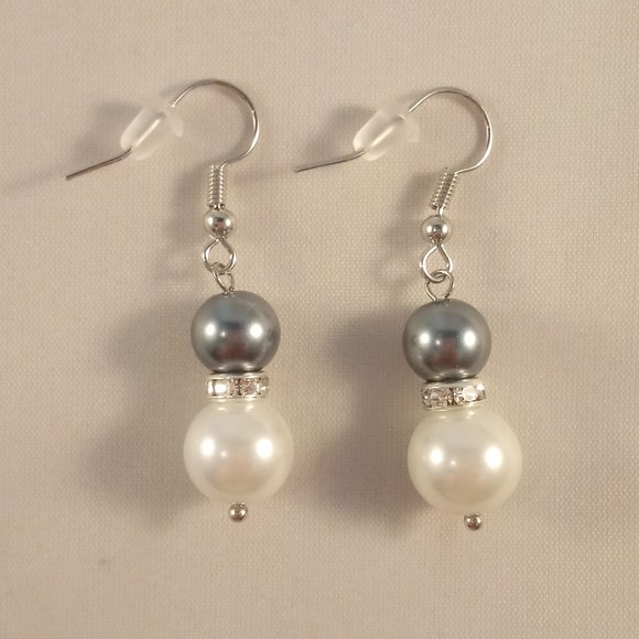 8mm Gray South Sea Shell Pearl Necklace Matching Earrings Set AAA+ Gorgeous Gift - Picture 3 of 5